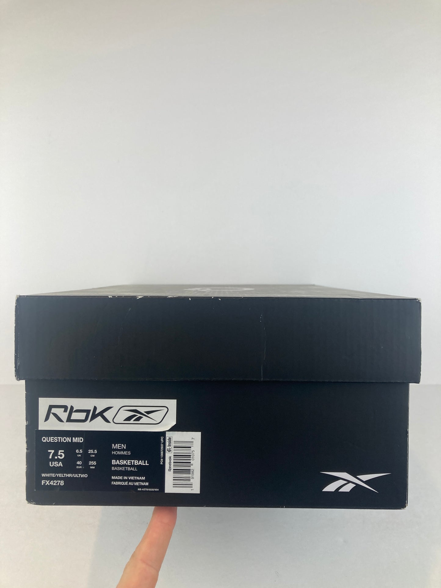 Reebok Question Mid Yellow Toe Size 7.5 FX4278