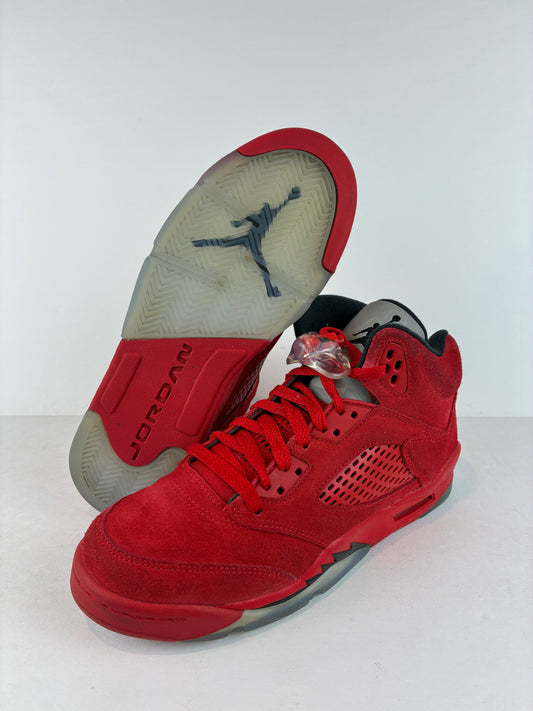 Jordan 5 Retro Mid Red Suede Size 6.5 (GS) 440888 602